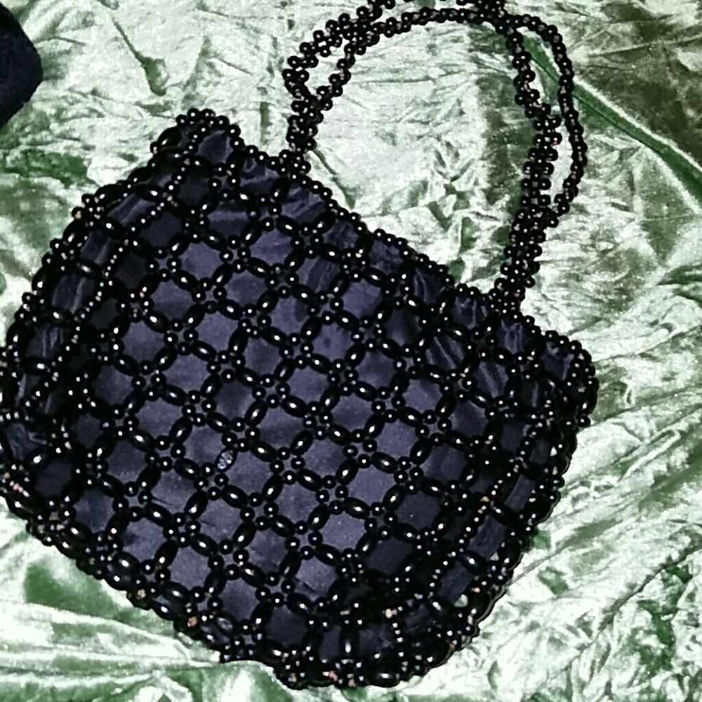 Black Beaded Handbag